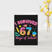 I Survived 67 Days Of School Funny Meme Teacher St カード (黄色い花)