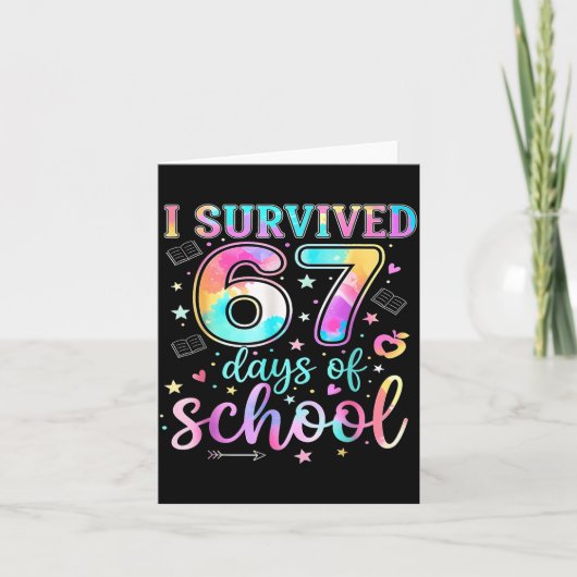 I Survived 67 Days Of School Funny Meme Teacher St カード (正面)