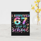 I Survived 67 Days Of School Funny Meme Teacher St カード (黄色い花)