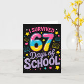 I Survived 67 Days Of School Funny Meme Teacher St カード (黄色い花)