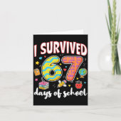 I Survived 67 Days Of School Funny Meme Teacher St カード (正面)