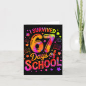 I Survived 67 Days Of School Funny Meme Teacher St カード (正面)