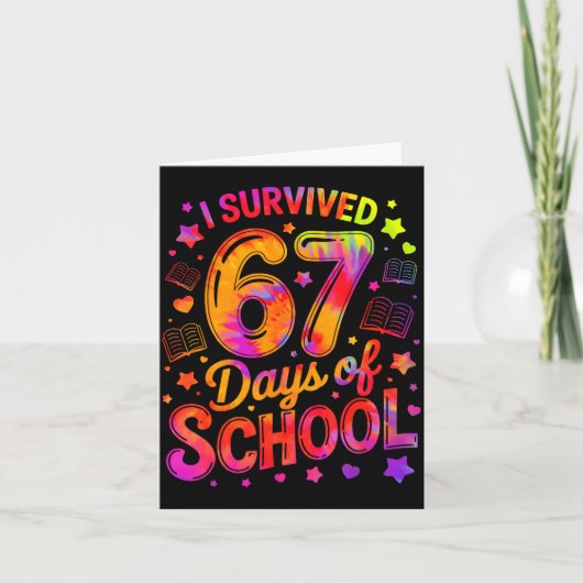 I Survived 67 Days Of School Funny Meme Teacher St カード (正面)