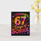 I Survived 67 Days Of School Funny Meme Teacher St カード (黄色い花)