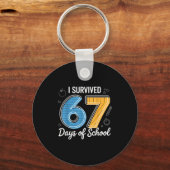 I Survived 67 Days Of School Funny Meme Teacher St キーホルダー (正面)