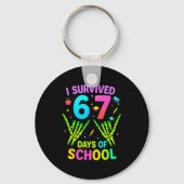 I Survived 67 Days Of School Funny Meme Teacher St キーホルダー (正面)