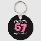 I Survived 67 Days Of School Funny Meme Teacher St キーホルダー (正面)