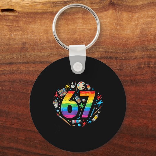 I Survived 67 Days Of School Funny Meme Teacher St キーホルダー (正面)