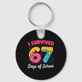 I Survived 67 Days Of School Funny Meme Teacher St キーホルダー (正面)