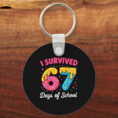I Survived 67 Days Of School Funny Meme Teacher St キーホルダー (正面)
