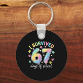 I Survived 67 Days Of School Funny Meme Teacher St キーホルダー (正面)