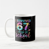 I Survived 67 Days Of School Funny Meme Teacher St コーヒーマグカップ (左)