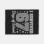 I Survived 67 Days Of School Funny Meme Teacher St フリースブランケット (正面(横))