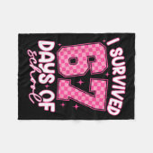 I Survived 67 Days Of School Funny Meme Teacher St フリースブランケット (正面(横))