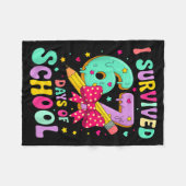 I Survived 67 Days Of School Funny Meme Teacher St フリースブランケット (正面(横))