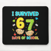 I Survived 67 Days Of School Funny Meme Teacher St マウスパッド (正面)