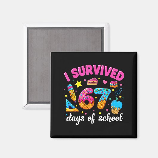 I Survived 67 Days Of School Funny Meme Teacher St マグネット (正面/裏面)