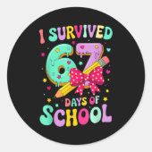 I Survived 67 Days Of School Funny Meme Teacher St ラウンドシール (正面)