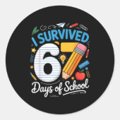 I Survived 67 Days Of School Funny Meme Teacher St ラウンドシール (正面)