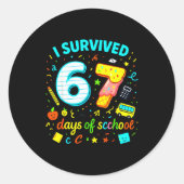 I Survived 67 Days Of School Funny Meme Teacher St ラウンドシール (正面)