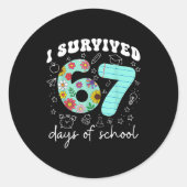 I Survived 67 Days Of School Funny Meme Teacher St ラウンドシール (正面)