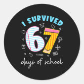 I Survived 67 Days Of School Funny Meme Teacher St ラウンドシール (正面)
