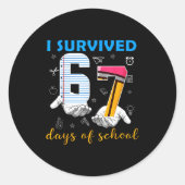 I Survived 67 Days Of School Funny Meme Teacher St ラウンドシール (正面)