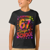 I Survived 67 Days Of School Funny Meme Teacher St Tシャツ (正面)