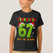 I Survived 67 Days Of School Funny Meme Teacher St Tシャツ (正面)