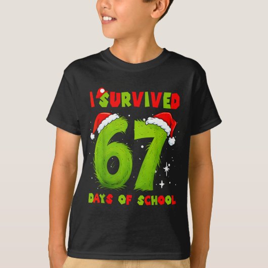 I Survived 67 Days Of School Funny Meme Teacher St Tシャツ (正面)
