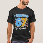 I Survived 67 Days Of School Funny Meme Teacher St Tシャツ (正面)