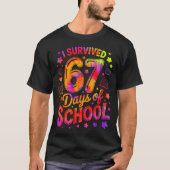 I Survived 67 Days Of School Funny Meme Teacher St Tシャツ (正面)