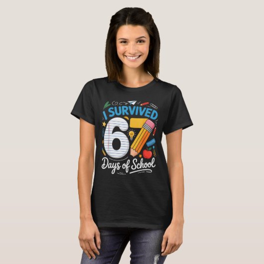 I Survived 67 Days Of School Funny Meme Teacher St Tシャツ (正面フル)