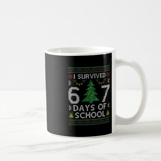 I Survived 67 Days Of School Funny Six Seven Meme  コーヒーマグカップ (右)