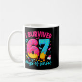I Survived 67 Days Of School Funny Six Seven Teach コーヒーマグカップ (左)