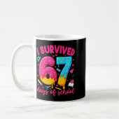 I Survived 67 Days Of School Funny Six Seven Teach コーヒーマグカップ (左)