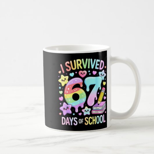 I Survived 67 Days Of School - Funny Teachers Stud コーヒーマグカップ (右)