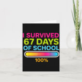 I Survived 67 Days Of School Gamer School Meme Boy カード (正面)