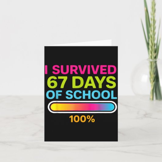 I Survived 67 Days Of School Gamer School Meme Boy カード (正面)