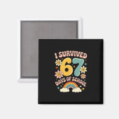 I Survived 67 Days Of School Gen Alpha Slang Retro マグネット (正面/裏面)