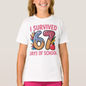 I Survived 67 Days of School Ice Cream Waffl Tシャツ (正面)