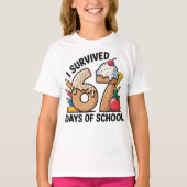 I Survived 67 Days of School Ice Cream Waffl Tシャツ (正面)