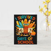 I Survived 67 Days Of School Meme Teacher Student  カード (黄色い花)