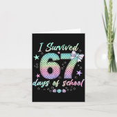 I Survived 67 Days Of School Mermaid Coquette Bow  カード (正面)