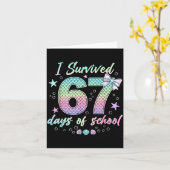 I Survived 67 Days Of School Mermaid Coquette Bow  カード (黄色い花)