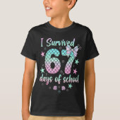 I Survived 67 Days Of School Mermaid Coquette Bow  Tシャツ (正面)
