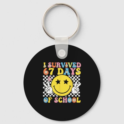I Survived 67 Days Of School Six Seven Meme For Me キーホルダー (正面)