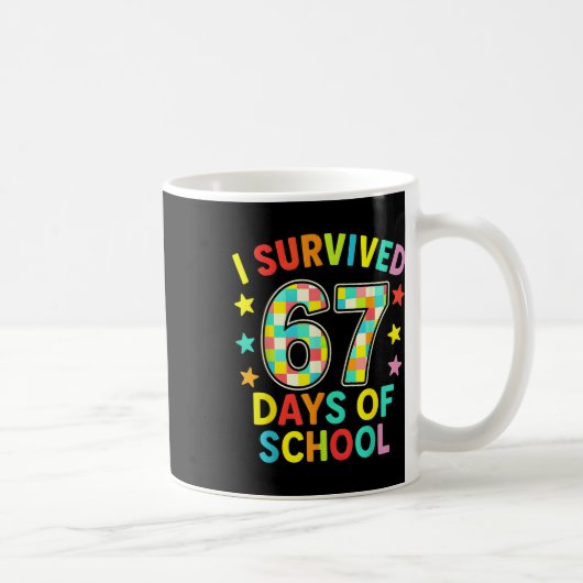 I Survived 67 Days Of School Six Seven Meme Kidste コーヒーマグカップ (右)