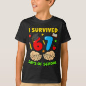 I Survived 67 Days Of School Six Seven Meme Studen Tシャツ (正面)