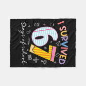 I Survived 67 Days Of School Six Seven Meme Teache フリースブランケット (正面(横))